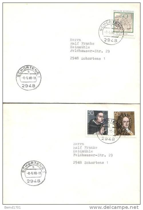 Germany - 1980 # 10 Versch. FDC / 10 Different FDC (b375)- - 1971-1980