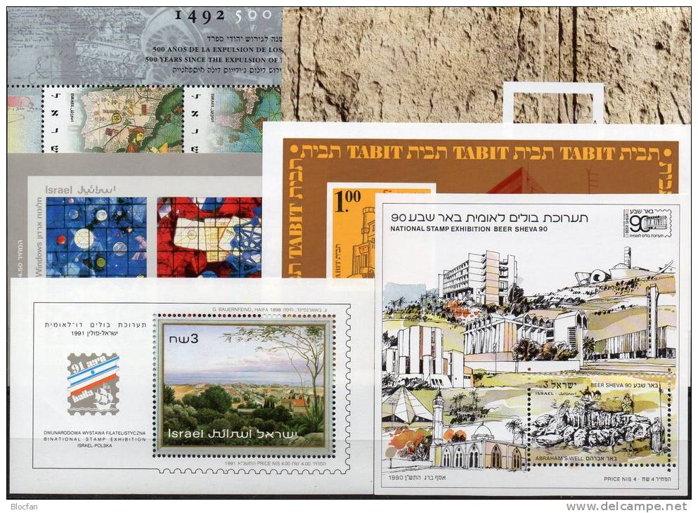 6 Topics Blocs Kunst Kultur Israel Motiv-Blocks ** 116€ Bf History M/s Various Thema Art Bloc Philatelic Sheet Of Asia - Aéreo