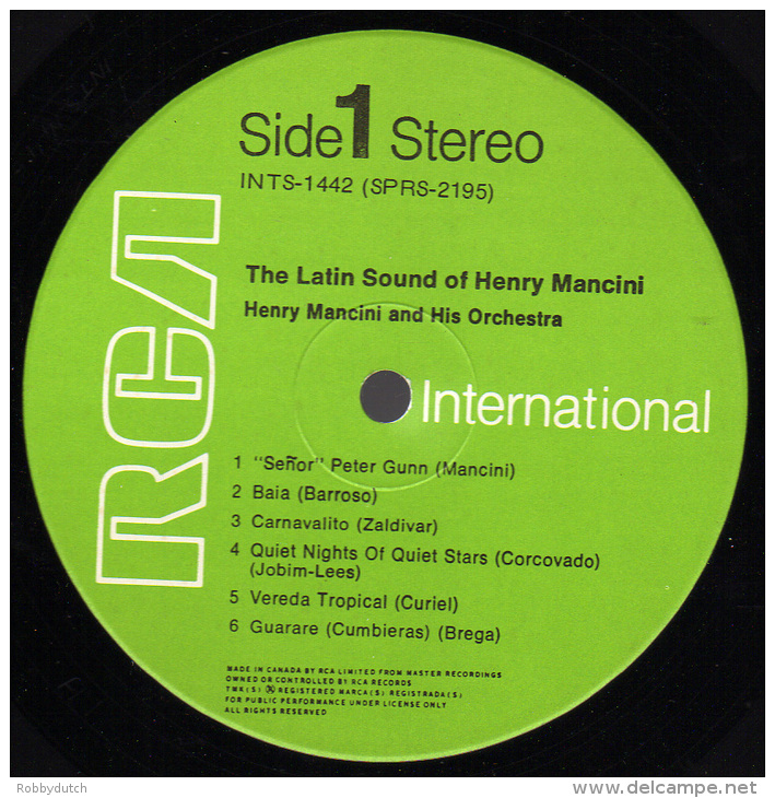 * LP *  THE LATIN SOUND OF HENRY MANCINI (Canada 1972) - Instrumentaal