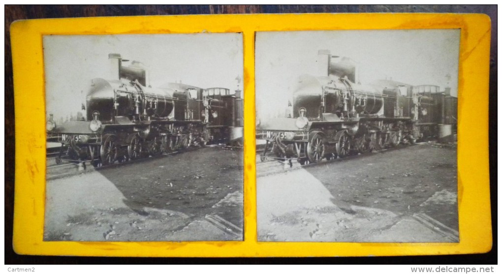 PHOTOGRAPHIE STEREO : LOCOMOTIVE EN GARE DE SAINT-GERMAIN-AU-MONT-D'O R 1904 TRAIN 69 RHONE - Other & Unclassified