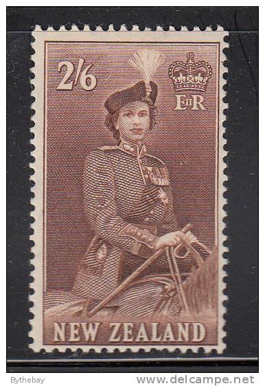 New Zealand MH Scott #298B 2sh6p Queen Elizabeth II On Horseback - Neufs