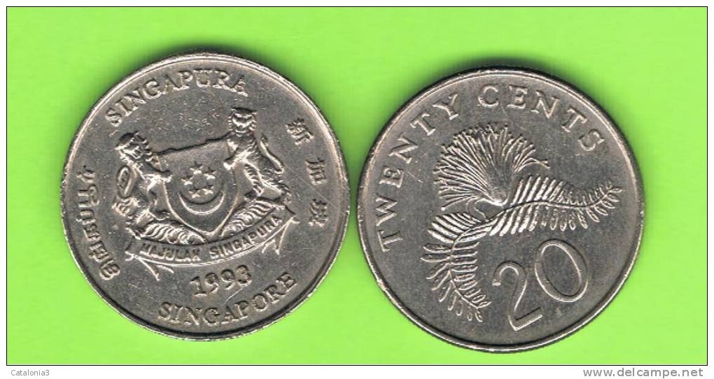 SINGAPUR - SINGAPORE -  20 Cents KM52  -  Ver Años - Look Years - Singapur