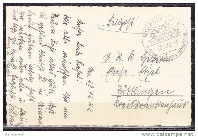 Neujahrskarte, Per Feldpost, SoSt Reichsautobahn Albaufstieg Weilheim Teck, Nach Tuttlingen 1942 (39473) - Briefe U. Dokumente