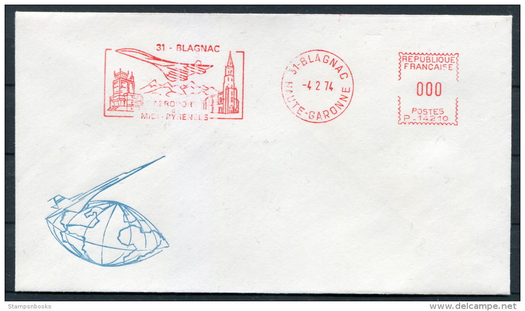 1974 France Blagnac Concorde Franking Machine Cover - Concorde