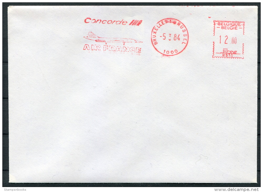 1984 Belgium Brussels Air France Concorde Franking Machine Cover - Concorde