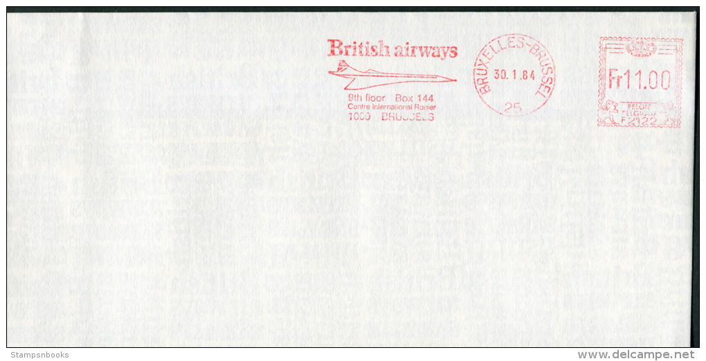 1984 Belgium Brussels British Airways Concorde Franking Machine Cover - Concorde