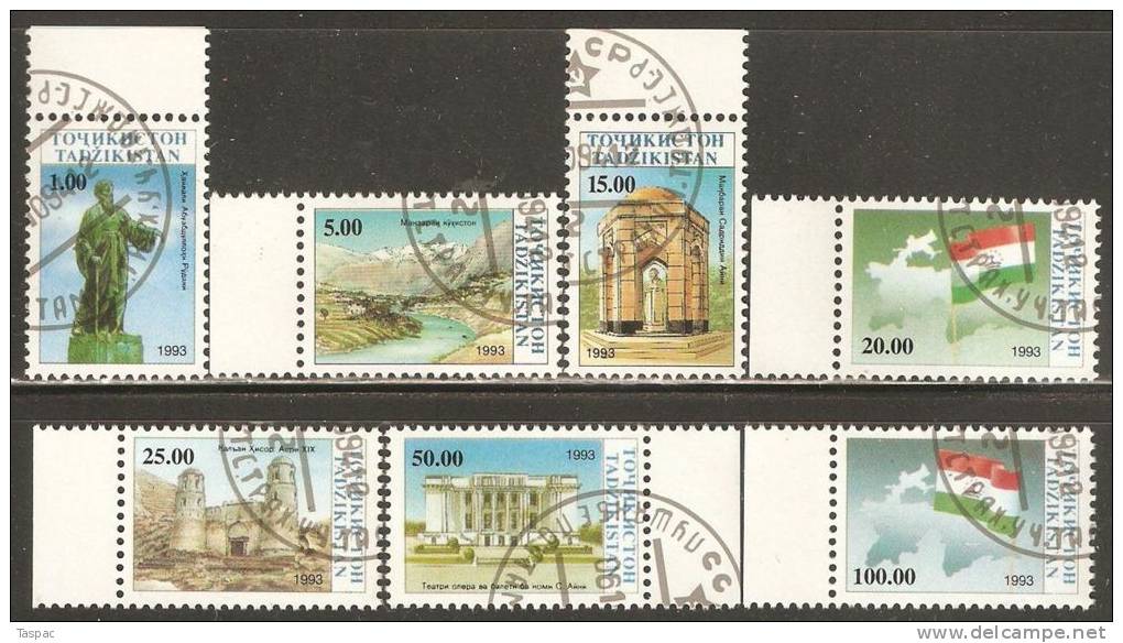 Tajikistan 1993 Mi# 15-21 Used - Definitive - Tadzjikistan