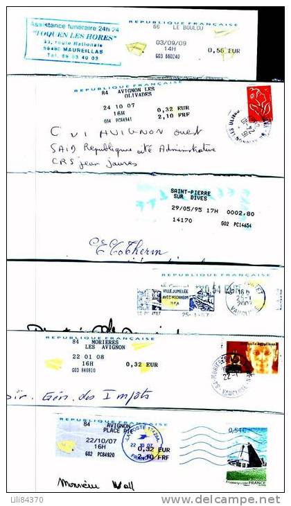 12  Vignettes Differentes Sur Enveloppes - 1990 Type « Oiseaux De Jubert »
