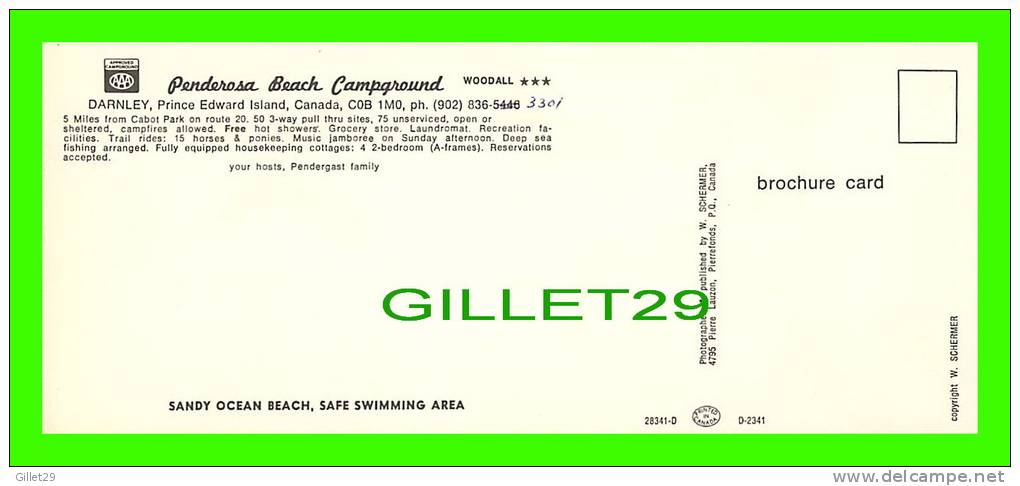 DARNLEY, PEI - PENDEROSA BEACH CAMPGROUND - DIMENSION 9X23 Cm - - Other & Unclassified