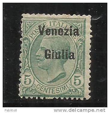 VENEZIA GIULIA 1918 SOPRASTAMPATI D´ITALIA ITALY OVERPRINTED  5 CENT. MNH - Venezia Giulia