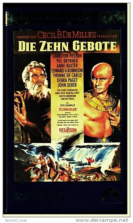 VHS Video , Die Zehn Gebote  -  Mit : Brynner Yul,  Anderson Judith , Mather Jack , Dobkin Lawrence  -  Von 2001 - Classic