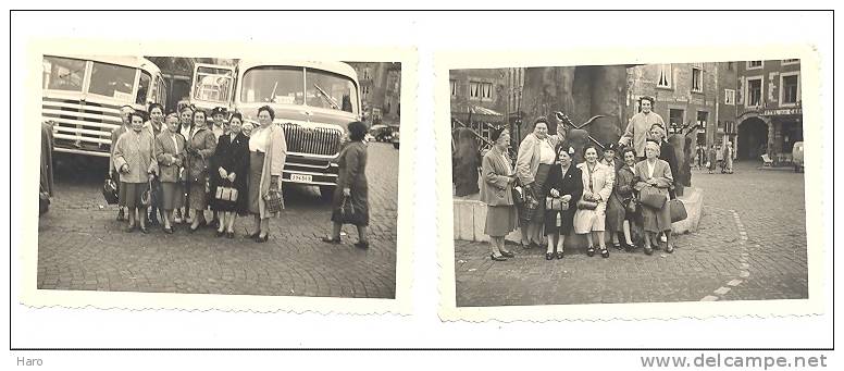 TONGEREN - TONGRES - Lot Van 2 Foto's (6x9 Cm)- Oldtimer Bus, Aurtocar (B117) - Lieux