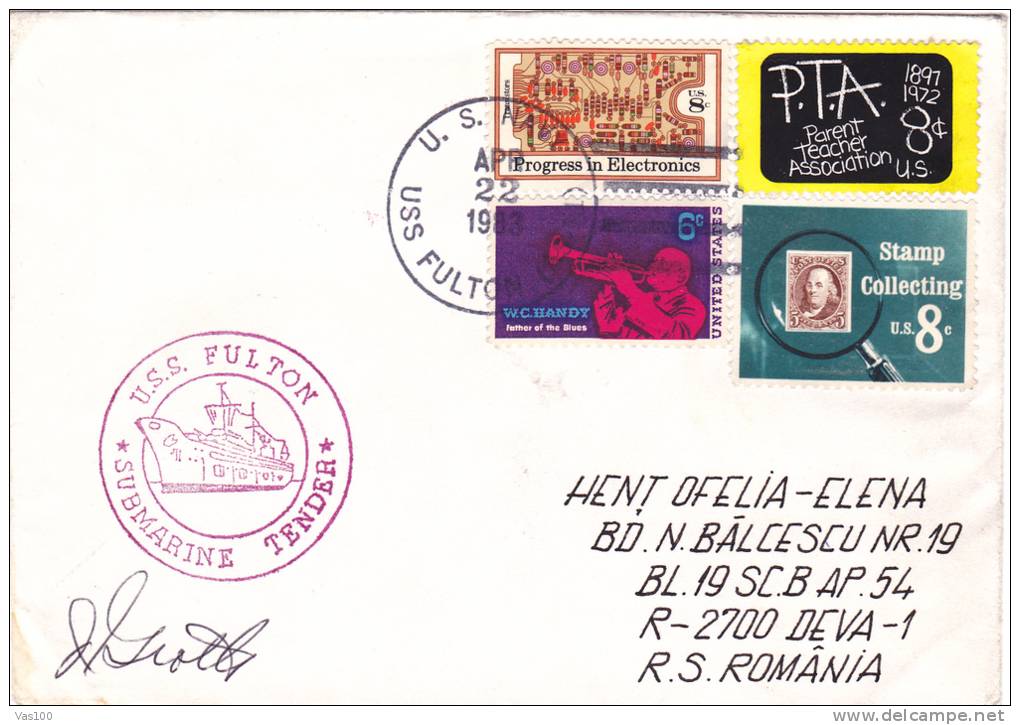 SUBMARINES, SOUS-MARINS, TENDER USS FULTON, SPECIAL POSTMARK ON COVER, 1983, USA - Sous-marins