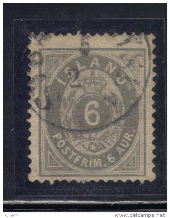 AP839 - ISLANDA 1876 , Il 6 Ore N. 7 Usato - Used Stamps