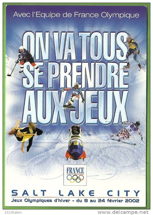 CP Carte Annonce Flyer Jeux Olympiques 2002 SALT LAKE CITY'02 JO Hiver J.O - Winter 2006: Turin
