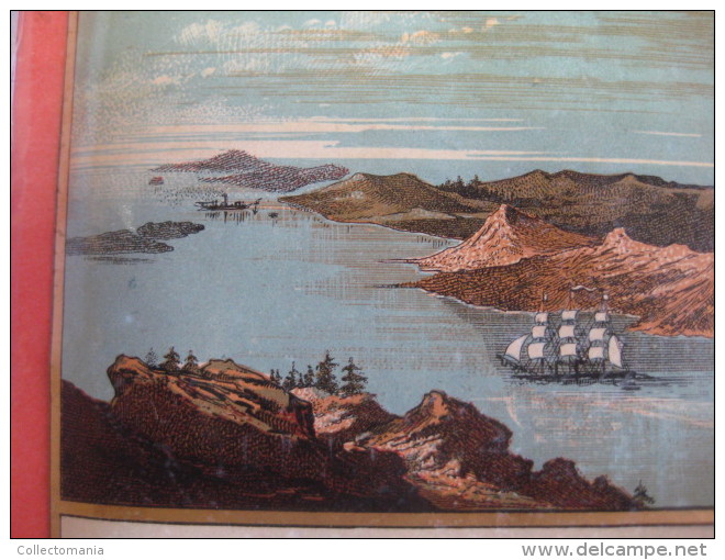 1846 - 1 ETIQUETTE  Sublime - Litho PARAFINE  - EL SAN JUAN - COGNAC SUPERIOR-  Romain & PALYART  M&Co  M & Co - Bateaux à Voile & Voiliers