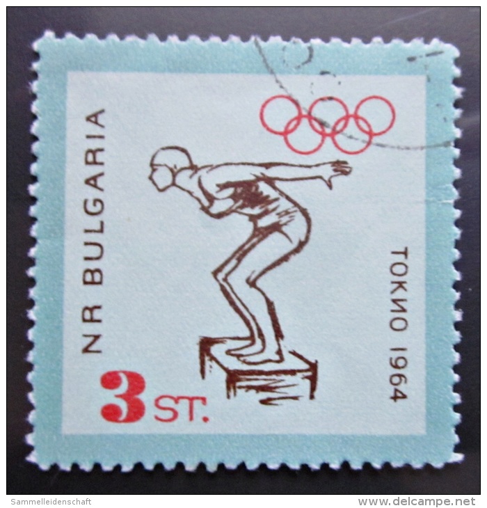 Briefmarke Bulgarien Tokio Olympische Sommerspiele 1964 Sport Schwimmen - Summer 1964: Tokyo