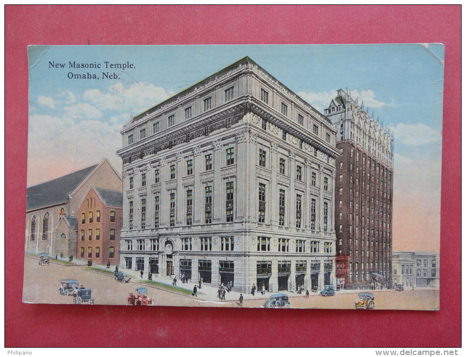 - Nebraska > Omaha  New Masonic Temple 1917 Cancel    --- Ref 953 - Omaha