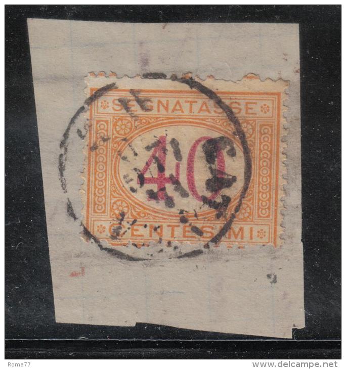 3RG27 - REGNO , Segnatasse Il 40 Cent N. 8 Con Annullo Del 1870 - Taxe