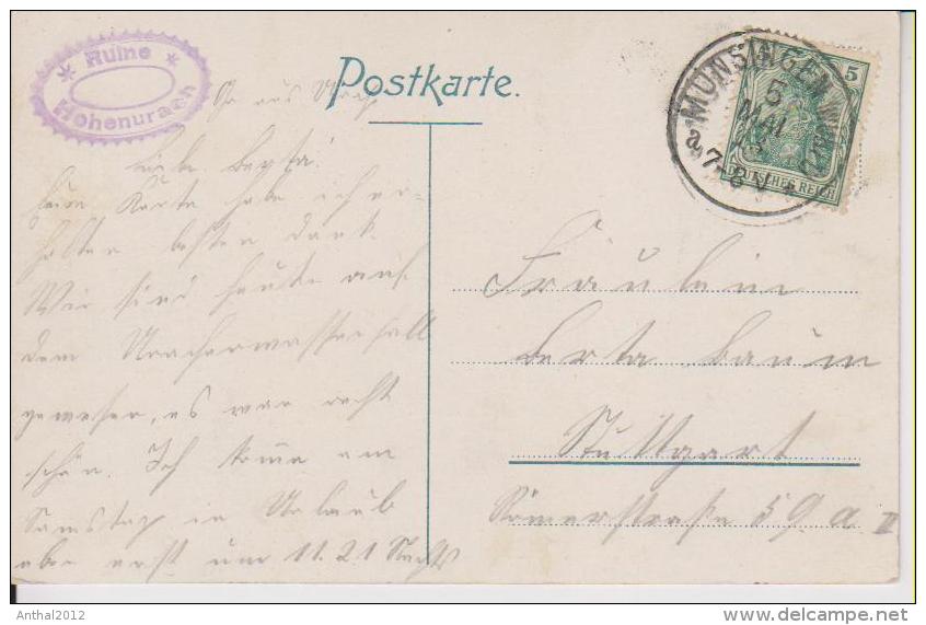 Litho Urach Schw. Alb Blick Zur Stadt Wasserfall 5.5.1913 Nach Schwendi - Bad Urach