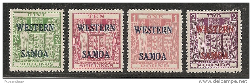 NUEVA ZELANDA/SAMOA 1955 - Yvert #160A/D - MLH * - Fiscal-postal