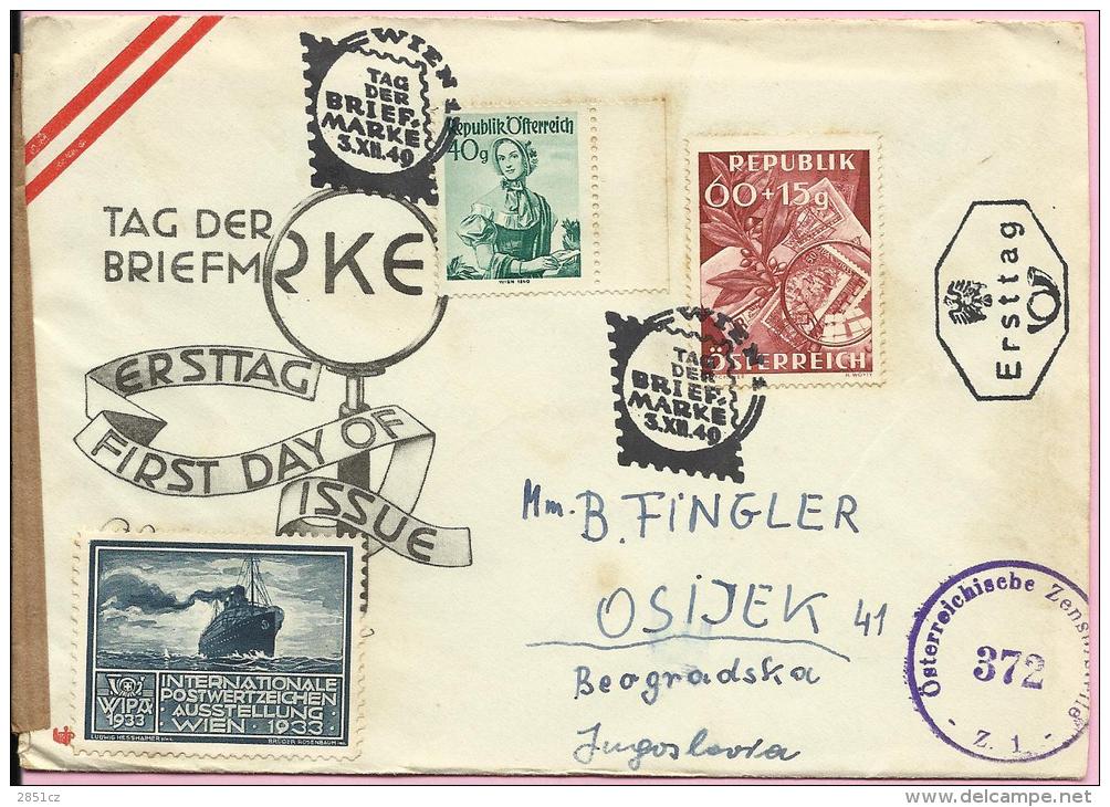 STAMP DAY / Mark Of CENSORSHIP AGENCY, 1949..Austria (Osterreich), Letter - Storia Postale