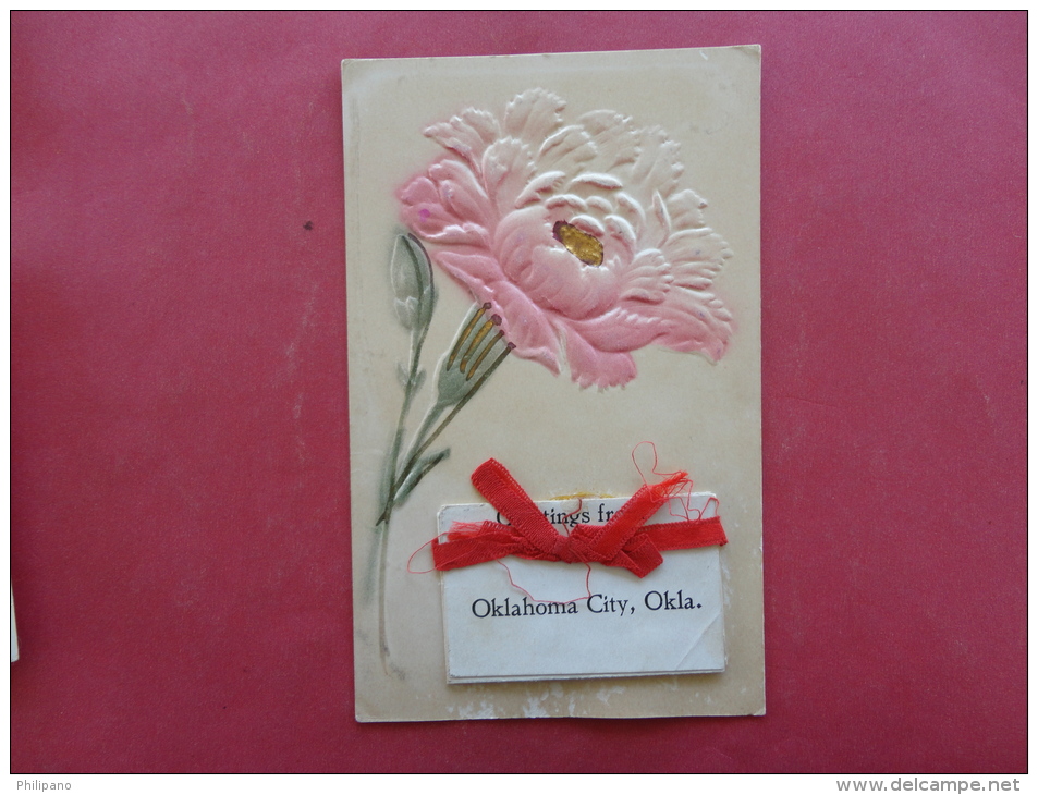 - Oklahoma > Oklahoma City Embossed Floral View Small View  1909 Cancel  Ref  953 - Oklahoma City