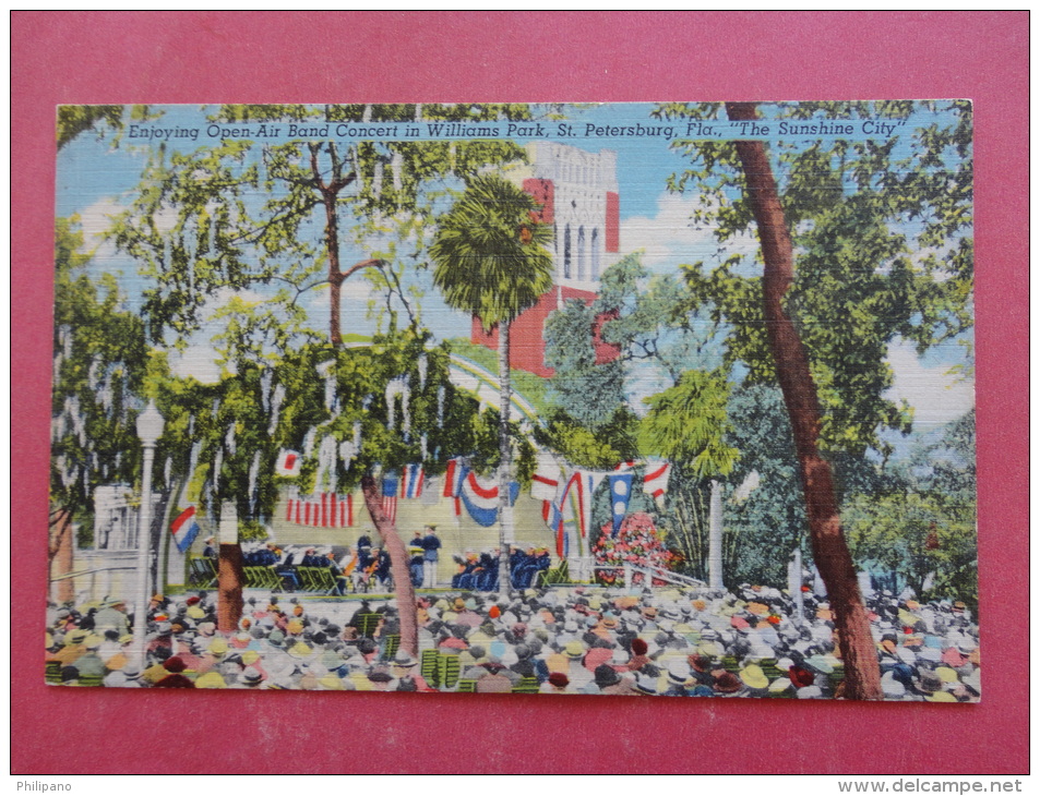 Florida > St Petersburg  Open Air Band Concert  Linen  Not Mailed   Ref  953 - St Petersburg