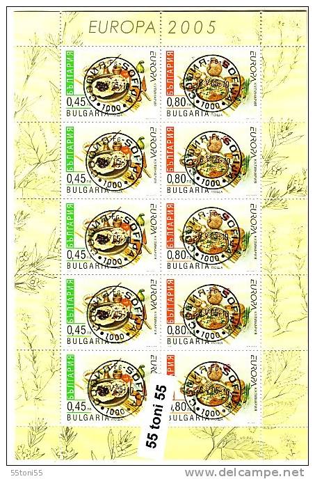 2005 EUROPA -CEPT (GASTRONOMY) 2v.-used/ Oblitere (O) Sheet BULGARIA /Bulgarie - 2005