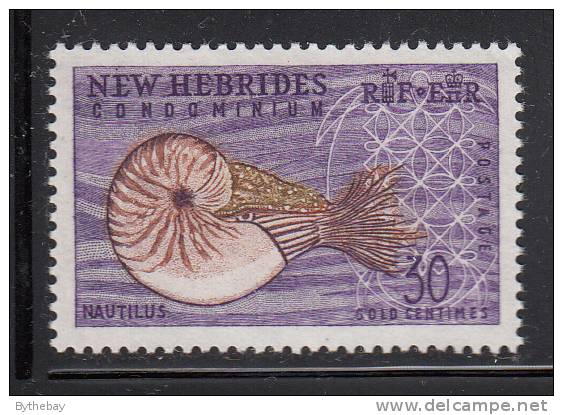 New Hebrides, British MH Scott #101 30c Pearly Nautilus (mollusk) - Nuovi