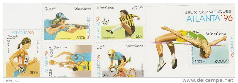 Laos-1996 Atlanta Olympic Games Set + Souvenir Sheet  MNH - Zomer 1996: Atlanta