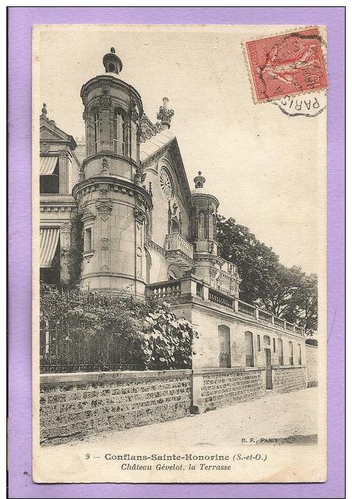 Dépt 78 - CONFLANS SAINTE HONORINE  - Château Gévelot, La Terrasse - Oblitérée En 1907 - Conflans Saint Honorine