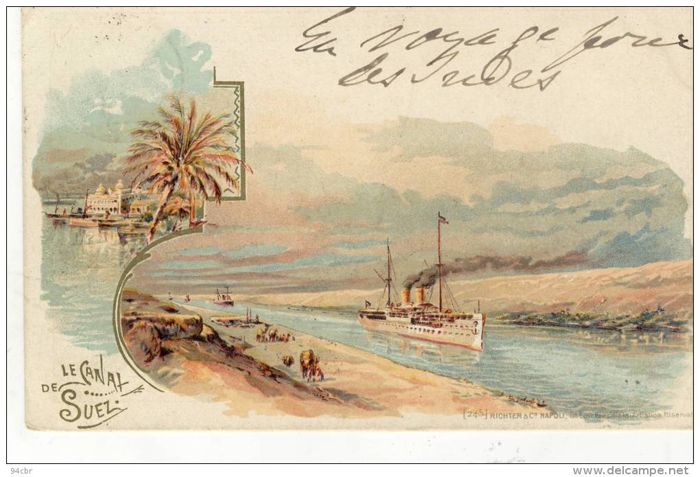 CPA ( Egypte)  Canal De Suez (litho) - Sues