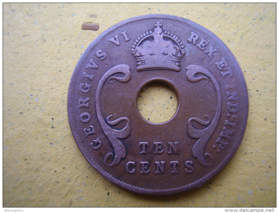 BRITISH EAST AFRICA USED TEN CENT COIN BRONZE Of 1941 - GEORGE VI. - Colonia Británica