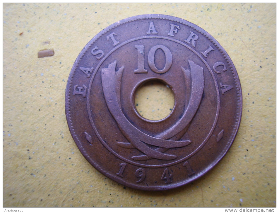 BRITISH EAST AFRICA USED TEN CENT COIN BRONZE Of 1941 - GEORGE VI. - Colonia Británica