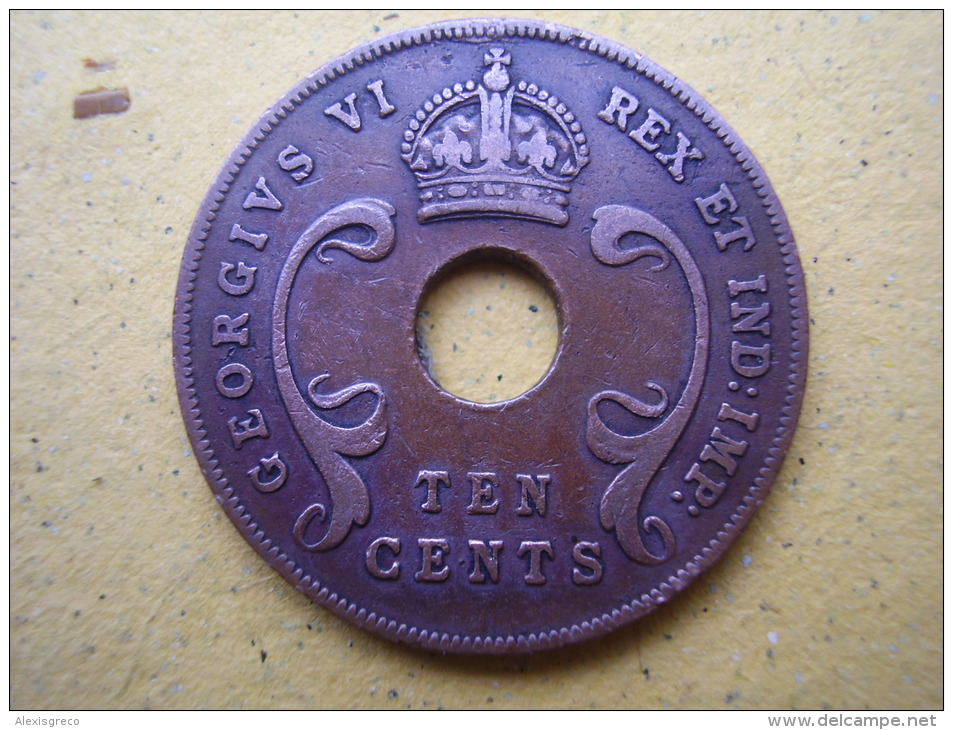 BRITISH EAST AFRICA USED TEN CENT COIN BRONZE Of 1941 I - GEORGE VI. - Colonia Británica