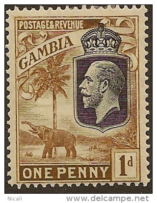GAMBIA 1922 1d KGV SG 124 HM YK427 - Gambia (...-1964)
