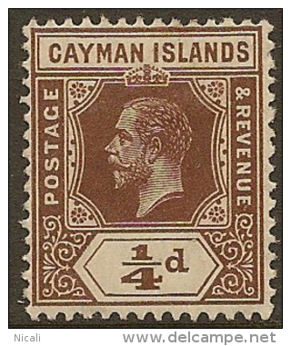 CAYMAN IS 1912 1/4d KGV SG 40 HM YK157 - Kaaiman Eilanden