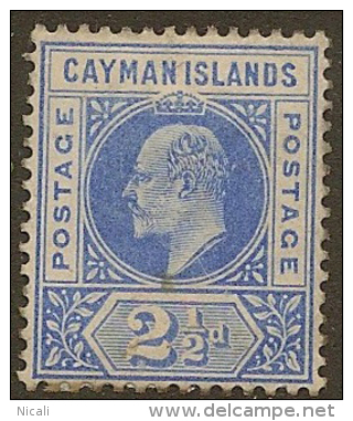 CAYMAN IS 1902 2 1/2d KEVII SG 5 HM YK154 - Cayman (Isole)