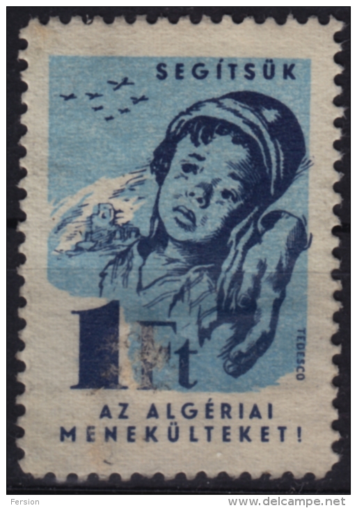 1950´s Hungary - Algerian WAR - Children Charity Stamp - CINDERELLA - Military Heritage
