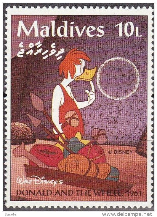 Maldivas 1995 Scott 2054 Sello ** Walt Disney Escenas De Donald And The Wheel 1961 10L Maldives Stamps Timbre Maldives - Disney