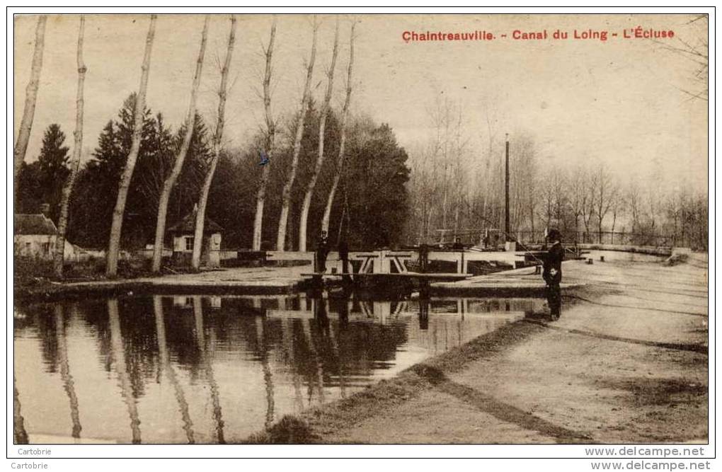 77 - SAINT-PIERRE-LÈS-NEMOURS - Chaintréauville - Canal Du Loing - L'Écluse - (péniche, Pêcheur à La Ligne) - Saint Pierre Les Nemours