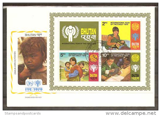 Bhoutan FDC Année Internationale De L´Enfant 1979 Bhutan FDC Int. Year Of The Child IYC - Bhutan