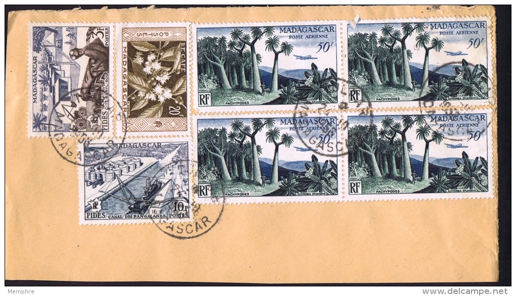 Fragment De Lettre De Tulear  Yv 327, 329 X2, 331, PA 75 X4 - Airmail