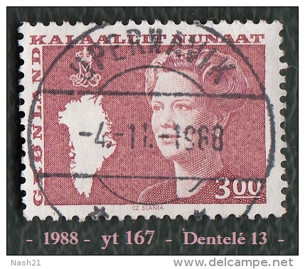 1988 - Europe - Groenland - Reine Margrethe II Et Carte Du Groenland - 3 K. Brun-rouge - - Autres & Non Classés