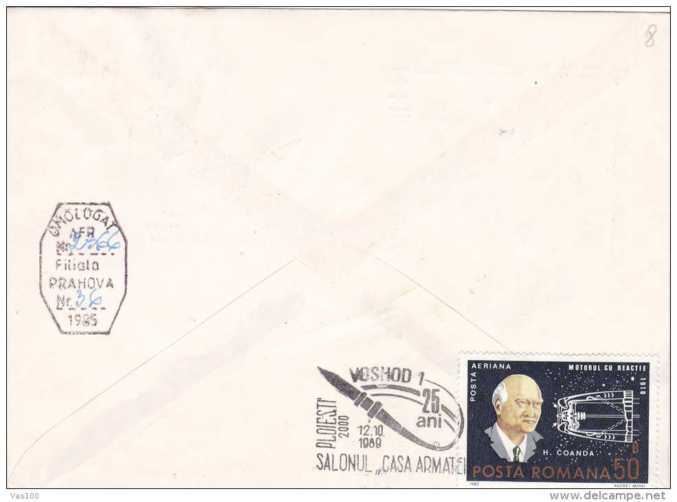 HERMAN OBERTH, VOSHOD-1  FIRST CRUE SPACESHIP, SPECIAL COVER, 1989, ROMANIA. - Russie & URSS