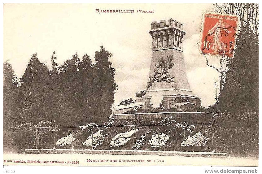RAMBERVILLERS MONUMENT DES COMBATTANTS DE 1870  REF 32637 - Monuments Aux Morts