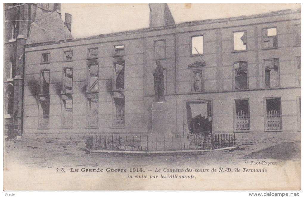 Termonde,  La Grande Guerre; Zwarte-Zustershuis In Puin - Dendermonde