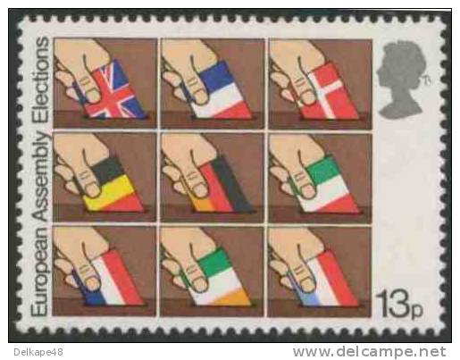 Great Britain 1979 Mi 792 YT 891 ** National Flags Into Ballot Boxes-1st Direct Elections Eur. Assembly / Direktwahlen - Postzegels