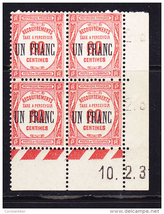 FRANCE TAXE 63 1F SUR 60 COIN DATE DU 10.2.1931 NEUF SANS CHARNIERE !! LIQUIDATION !! - Taxe